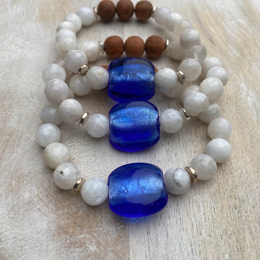 Azul | Moonstone & Bayong Wood Diffuser Bracelet