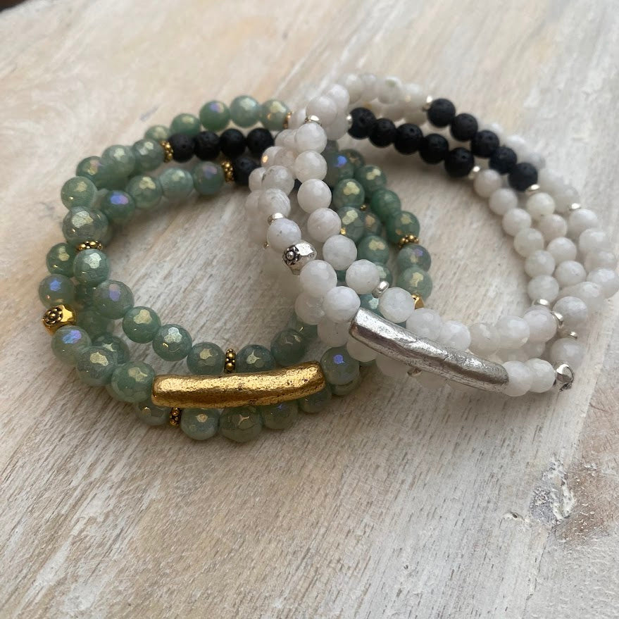 Holiday Joy | Mystic Green Aventurine Wrap Diffuser Bracelet