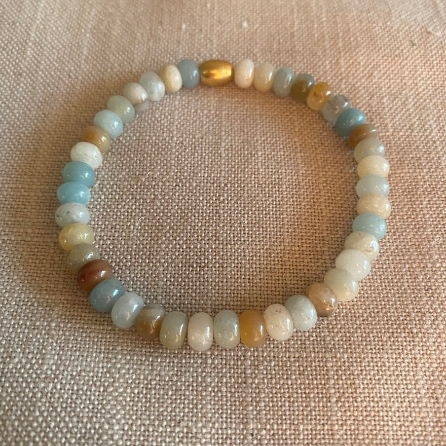 Sand & Sea Set | Bayong Wood Diffuser Bracelet with Rainbow Amazonite Stacking Bracelet